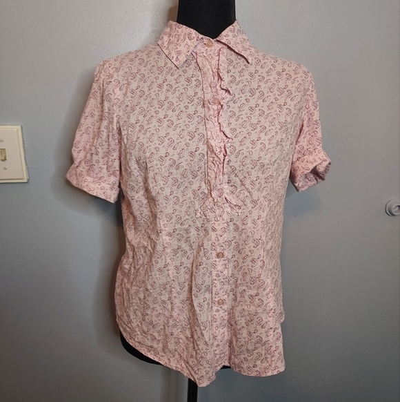 Izod Tops - Izod Cotton Light Purple Button Front Size Medium Top